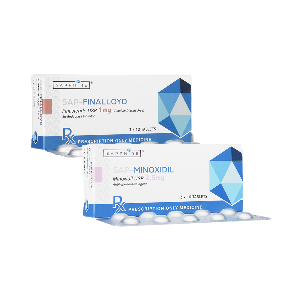 SAP-フィナロイド1mg30錠1箱+SAP-ミノキシジル2.5mg30錠1箱[ヤマト便] 1セット