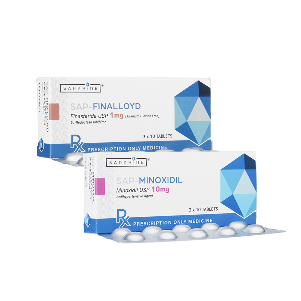SAP-フィナロイド1mg30錠1箱+SAP-ミノキシジル10mg30錠1箱[ヤマト便] 1セット