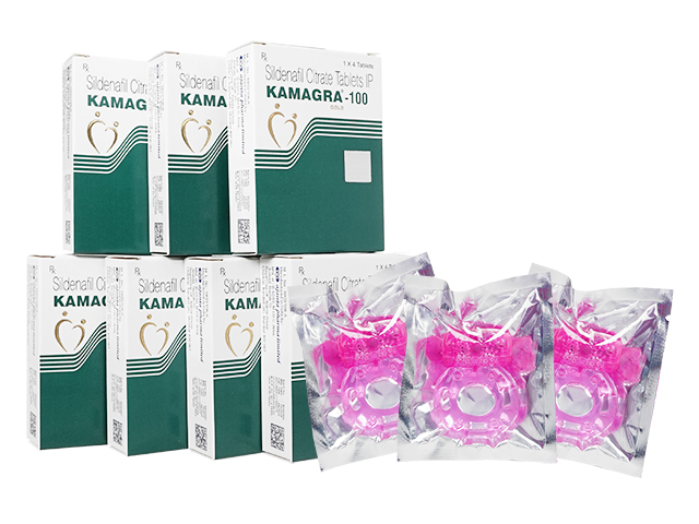 カマグラ100mg4錠7箱+バイブレーションリング3個 1セット