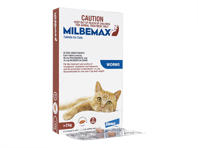 ミルベマックス[40mg+16mg]猫用(>2kg)2錠 1箱